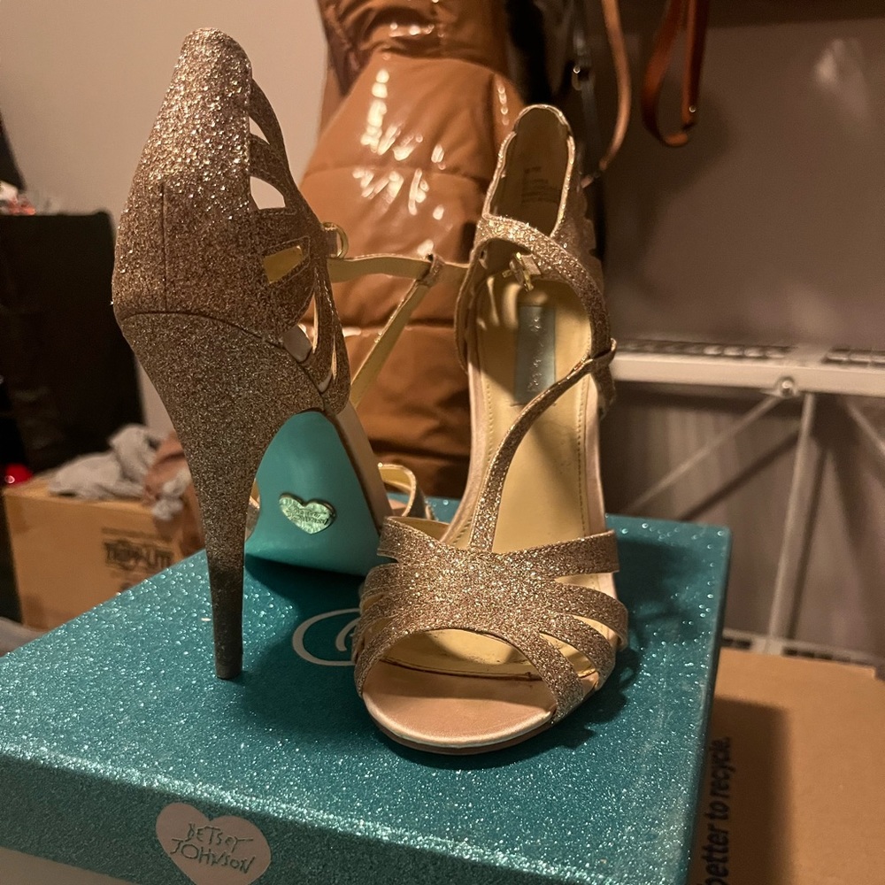 Rose gold glitter Betsey Johnson shoes